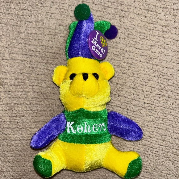 Personalized Mardi Gras Bears - Picture 1 of 5